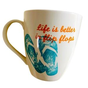 Pfaltzgraff "Life is Better in Flip Flops" Mug Cup White Summer Fun